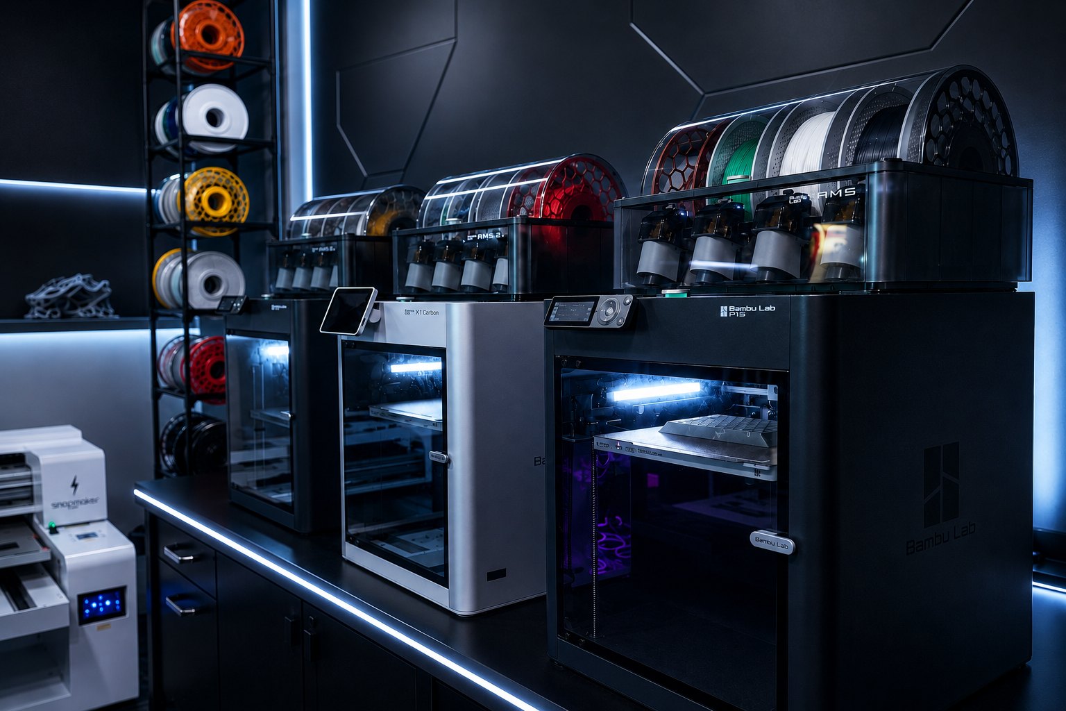 Craft Onyx fabrication workshop in Raleigh with 3D printers and UV printer